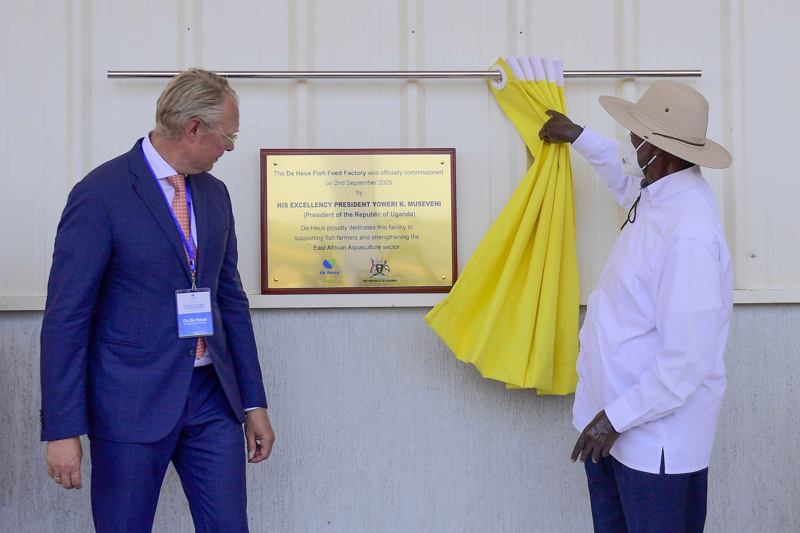 President Museveni Commissions De Heus Fish Feed Factory in Njeru