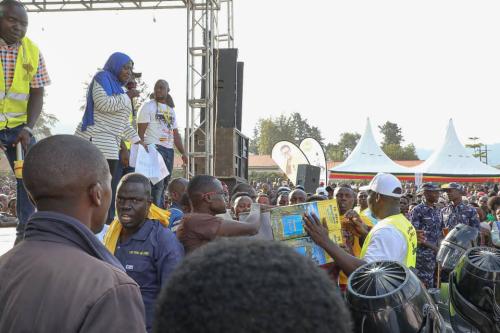 SPA Hajjat Hadijah Delivers Museveni’s Income-Boosting Items To Large Crowd in Rukiga